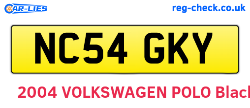 NC54GKY are the vehicle registration plates.