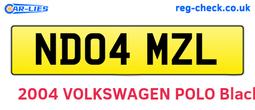 ND04MZL are the vehicle registration plates.