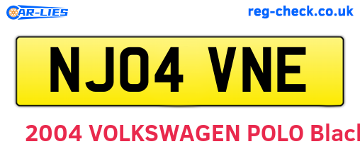 NJ04VNE are the vehicle registration plates.