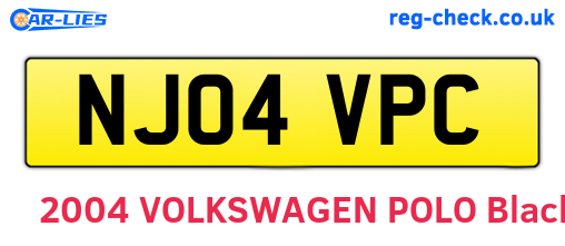 NJ04VPC are the vehicle registration plates.