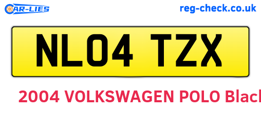 NL04TZX are the vehicle registration plates.