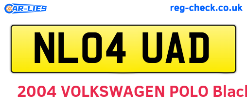 NL04UAD are the vehicle registration plates.