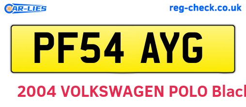 PF54AYG are the vehicle registration plates.