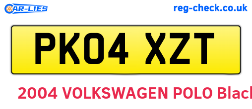 PK04XZT are the vehicle registration plates.