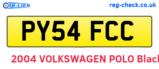 PY54FCC are the vehicle registration plates.