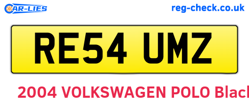 RE54UMZ are the vehicle registration plates.