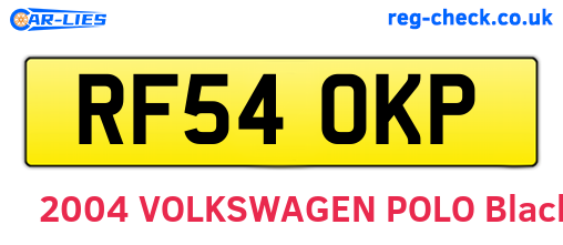 RF54OKP are the vehicle registration plates.