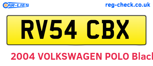 RV54CBX are the vehicle registration plates.