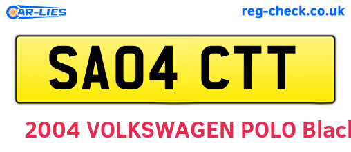 SA04CTT are the vehicle registration plates.