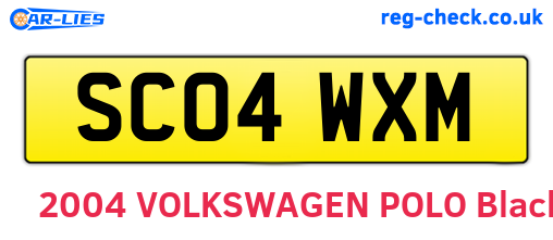 SC04WXM are the vehicle registration plates.