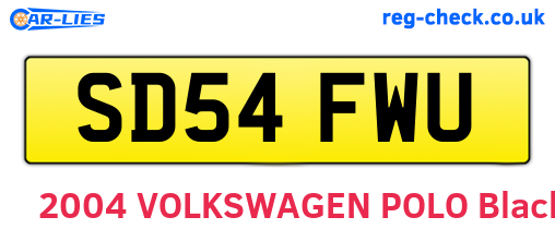 SD54FWU are the vehicle registration plates.