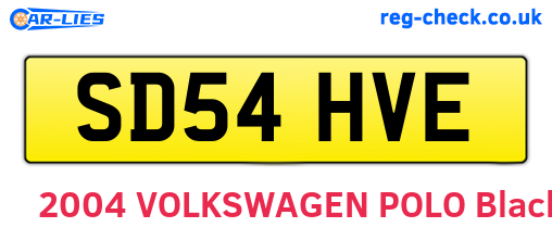 SD54HVE are the vehicle registration plates.