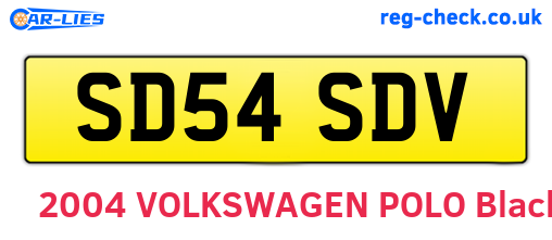 SD54SDV are the vehicle registration plates.