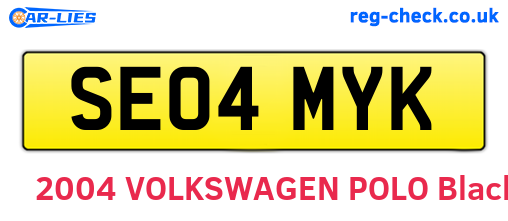 SE04MYK are the vehicle registration plates.
