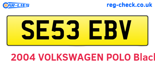 SE53EBV are the vehicle registration plates.