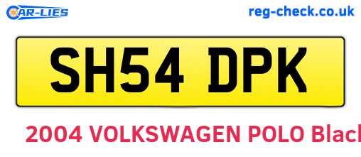 SH54DPK are the vehicle registration plates.
