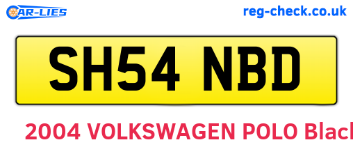 SH54NBD are the vehicle registration plates.