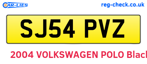 SJ54PVZ are the vehicle registration plates.