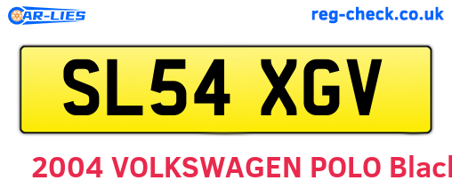 SL54XGV are the vehicle registration plates.