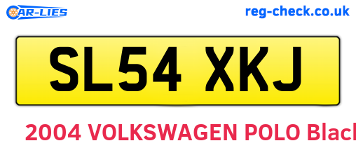 SL54XKJ are the vehicle registration plates.