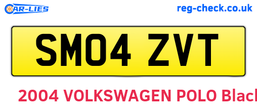 SM04ZVT are the vehicle registration plates.