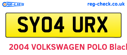 SY04URX are the vehicle registration plates.