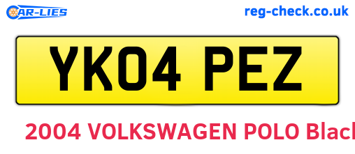 YK04PEZ are the vehicle registration plates.