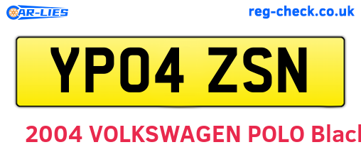 YP04ZSN are the vehicle registration plates.