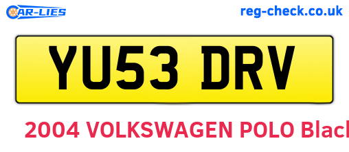 YU53DRV are the vehicle registration plates.
