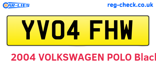 YV04FHW are the vehicle registration plates.