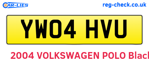 YW04HVU are the vehicle registration plates.