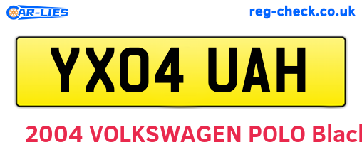 YX04UAH are the vehicle registration plates.