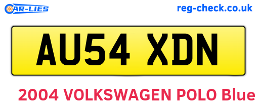 AU54XDN are the vehicle registration plates.