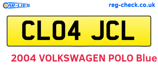 CL04JCL are the vehicle registration plates.