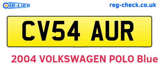 CV54AUR are the vehicle registration plates.