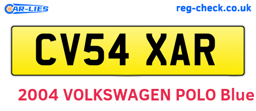 CV54XAR are the vehicle registration plates.