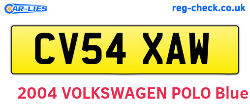 CV54XAW are the vehicle registration plates.