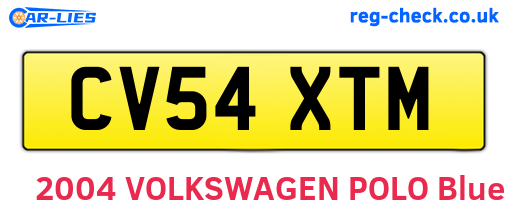 CV54XTM are the vehicle registration plates.
