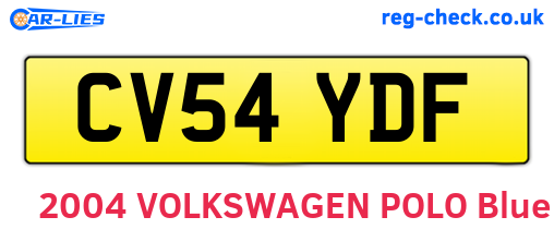 CV54YDF are the vehicle registration plates.