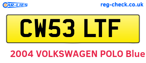 CW53LTF are the vehicle registration plates.