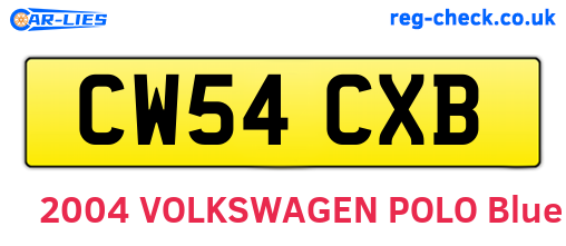 CW54CXB are the vehicle registration plates.