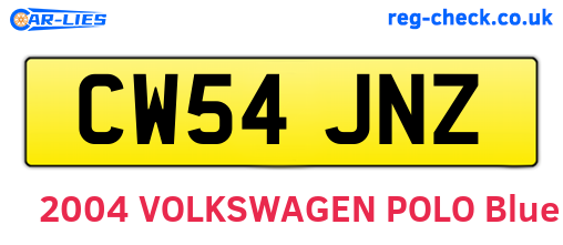 CW54JNZ are the vehicle registration plates.