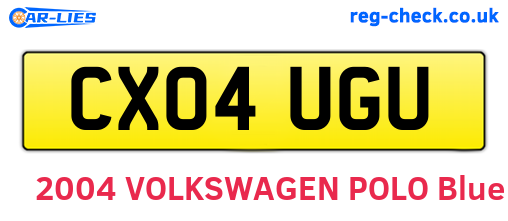 CX04UGU are the vehicle registration plates.