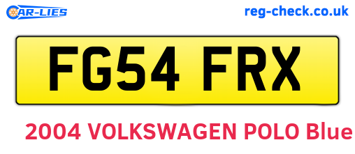 FG54FRX are the vehicle registration plates.
