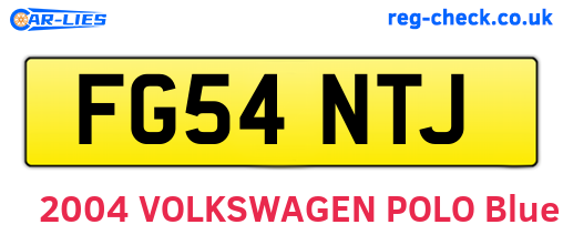 FG54NTJ are the vehicle registration plates.
