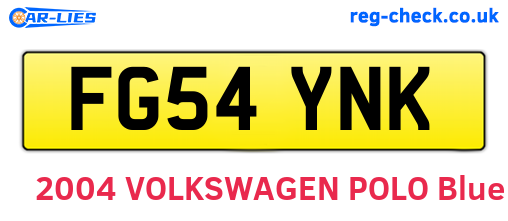 FG54YNK are the vehicle registration plates.