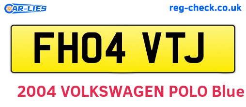 FH04VTJ are the vehicle registration plates.