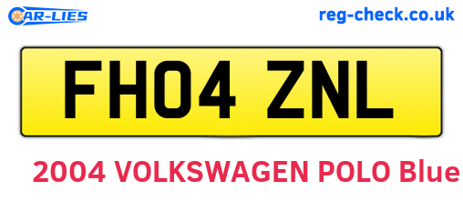 FH04ZNL are the vehicle registration plates.