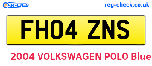 FH04ZNS are the vehicle registration plates.