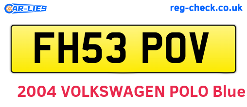 FH53POV are the vehicle registration plates.